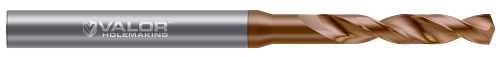 10.000 mm (0.3937") Drill DIA x 50.00 mm (1.968") Max Drill Depth - 2 FL - Val-Max X Coated, V550034-X