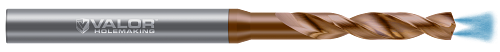 2.000 mm (0.0787") Drill DIA x 10.00 mm (0.393") Max Drill Depth - 2 FL - Val-Max X Coated, V995928-X