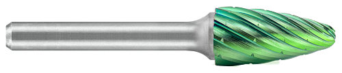 Tool # SF-3, 3/8" Cutter DIA x 3/4" LOC x 1/4" Shank DIA x 2 1/2" OAL, Brazed Carbide NG6 Double Cut  - Accelerator Coated, 19777