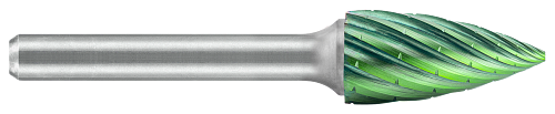 Tool # SG-6, 5/8" Cutter DIA x 1" LOC x 1/4" Shank DIA x 2 3/4" OAL, Brazed Carbide NG6 Double Cut  - Accelerator Coated, 19784