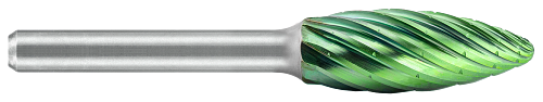 Tool # SH-1, 1/4" Cutter DIA x 5/8" LOC x 1/4" Shank DIA x 2" OAL, Solid Carbide NG6 Double Cut  - Accelerator Coated, 19785