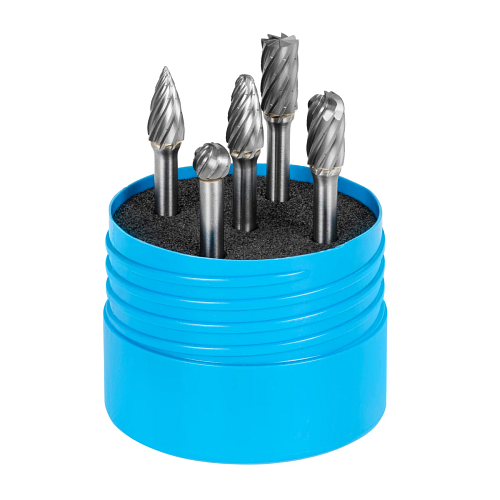 Bur Set - 5 Pc - Uncoated - 1/2" - NG6 Double Cut - Sizes: SB-5, SC-5, SD-5, SF-5, SG-5, 19691