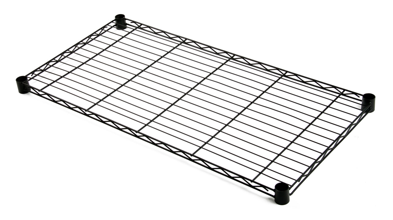 Wire Shelf, 48"W x 14"D, 600 - 800 lb. capacity, Epoxy Coated, Black, 0, Carbon Steel, 1448BK