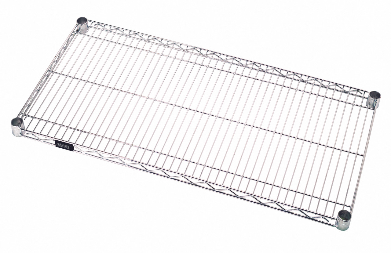Wire Shelf, 72"W x 14"D, 600 - 800 lb. capacity, Chrome, 0, Carbon Steel, 1472C