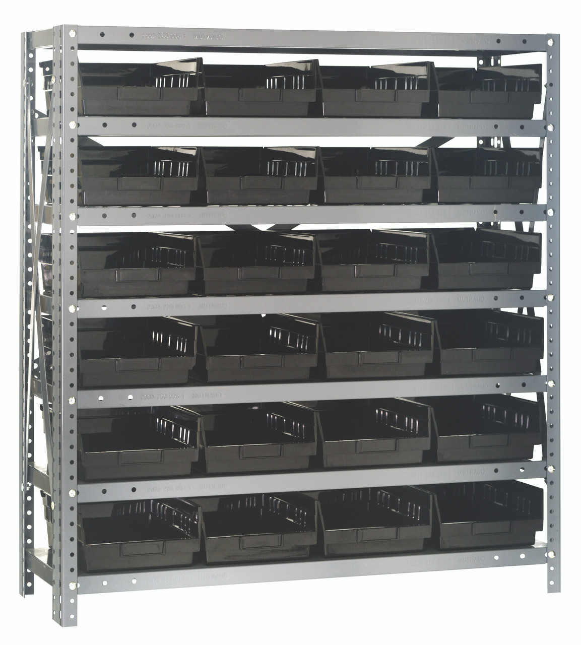 Shelving Unit, 18"D x 36"L x 39"H, heavy duty, Galvanized, Black, Carbon Steel, 1839-108BK