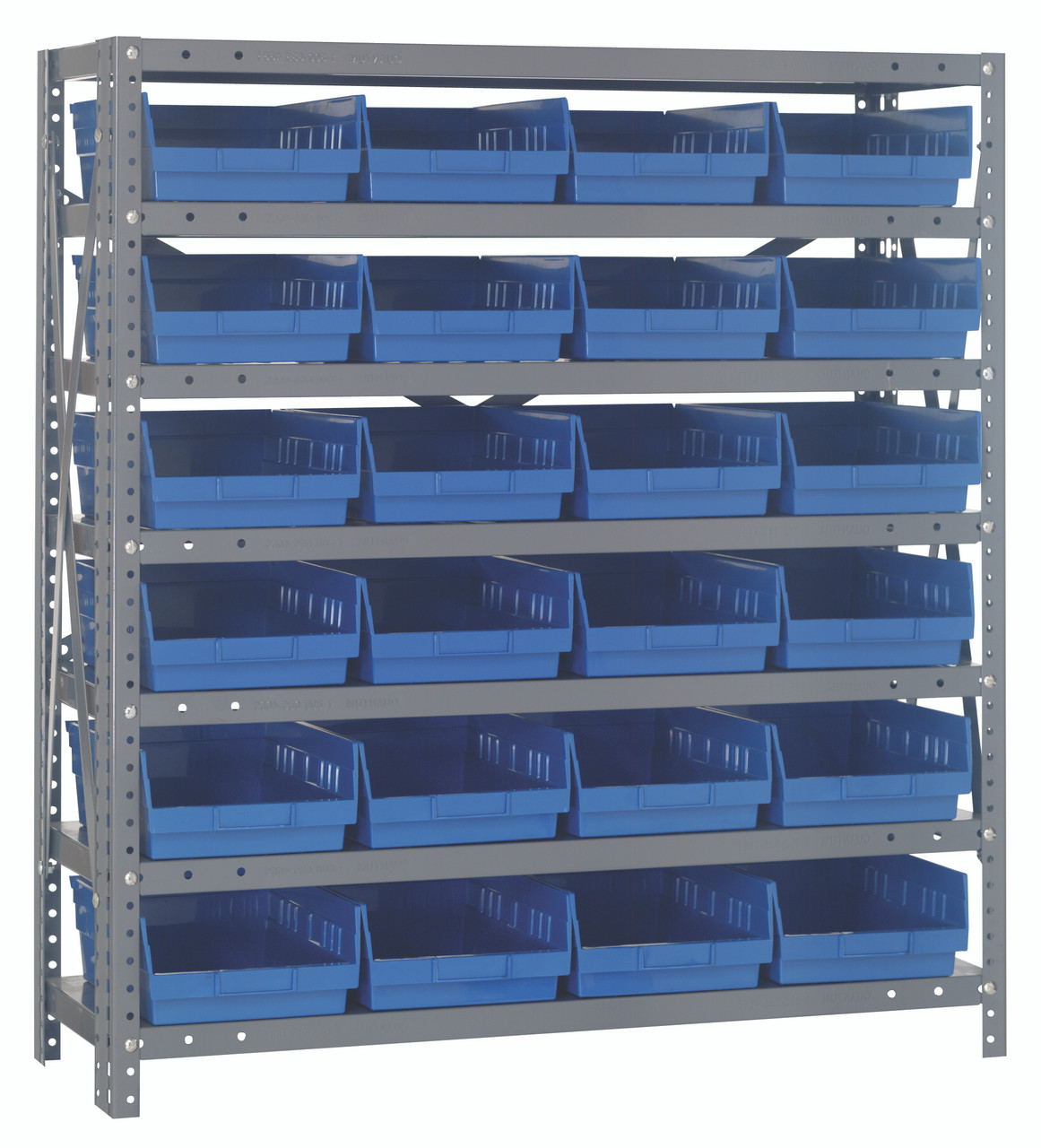 Shelving Unit, 18"D x 36"L x 39"H, heavy duty, Galvanized, Blue, Carbon Steel, 1839-108BL