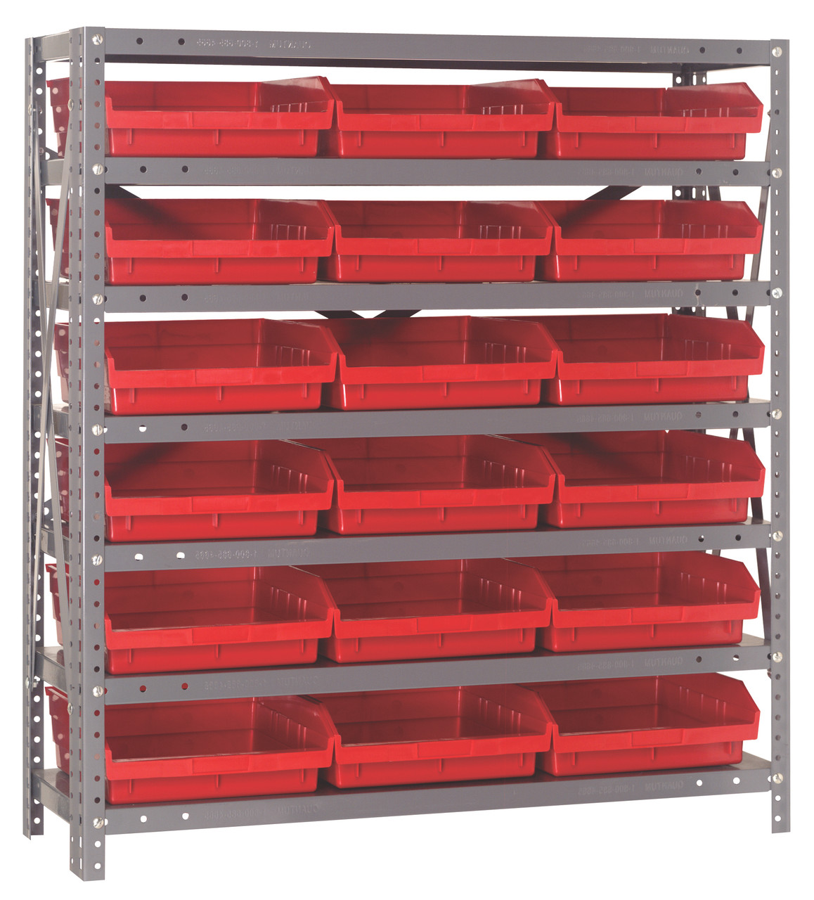 Shelving Unit, 18"D x 36"L x 39"H, heavy duty, Galvanized, Red, Carbon Steel, 1839-110RD
