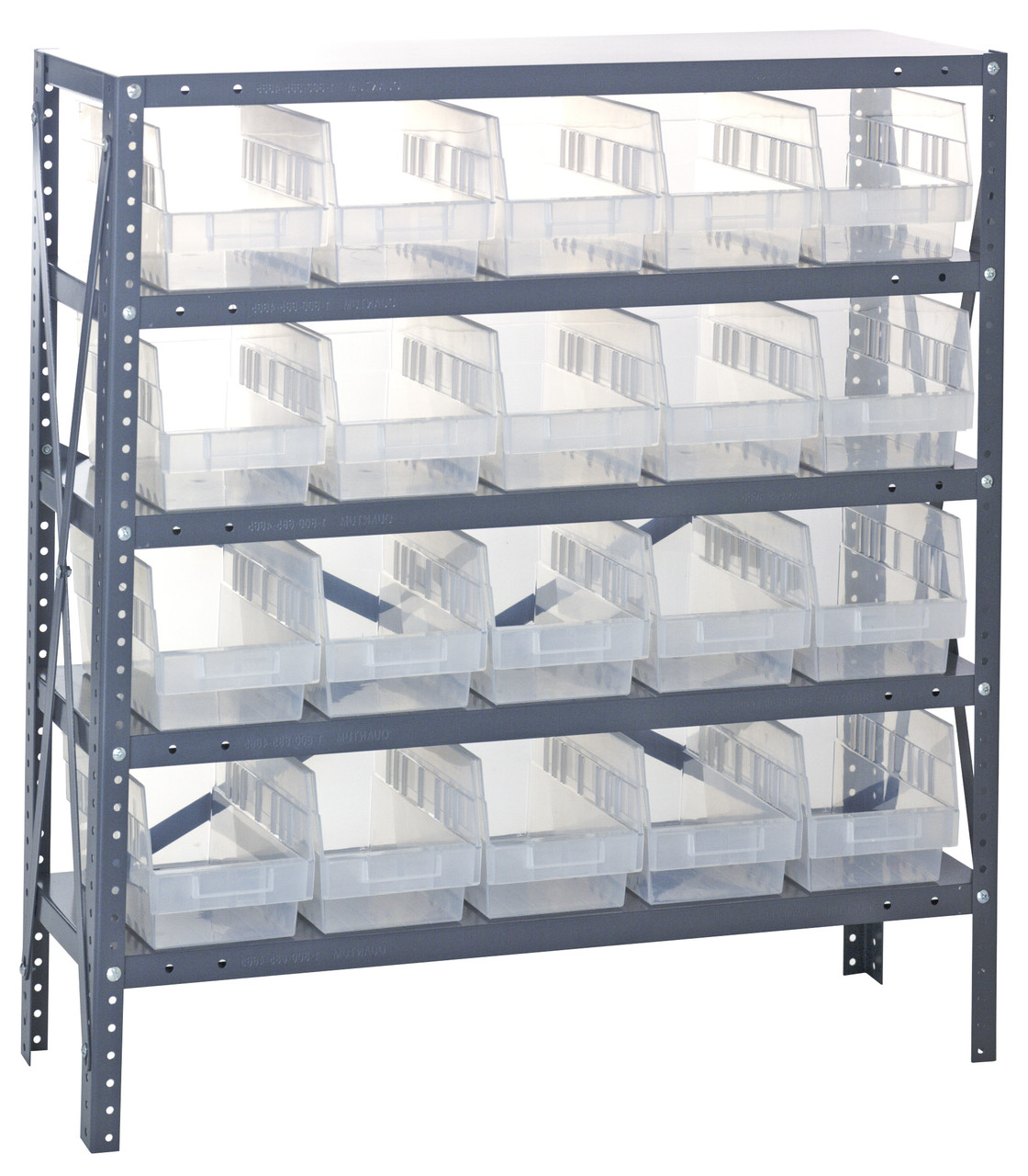 Shelving Unit, 18"D x 36"L x 39"H, heavy duty, Galvanized, Clear, Carbon Steel, 1839-204CL