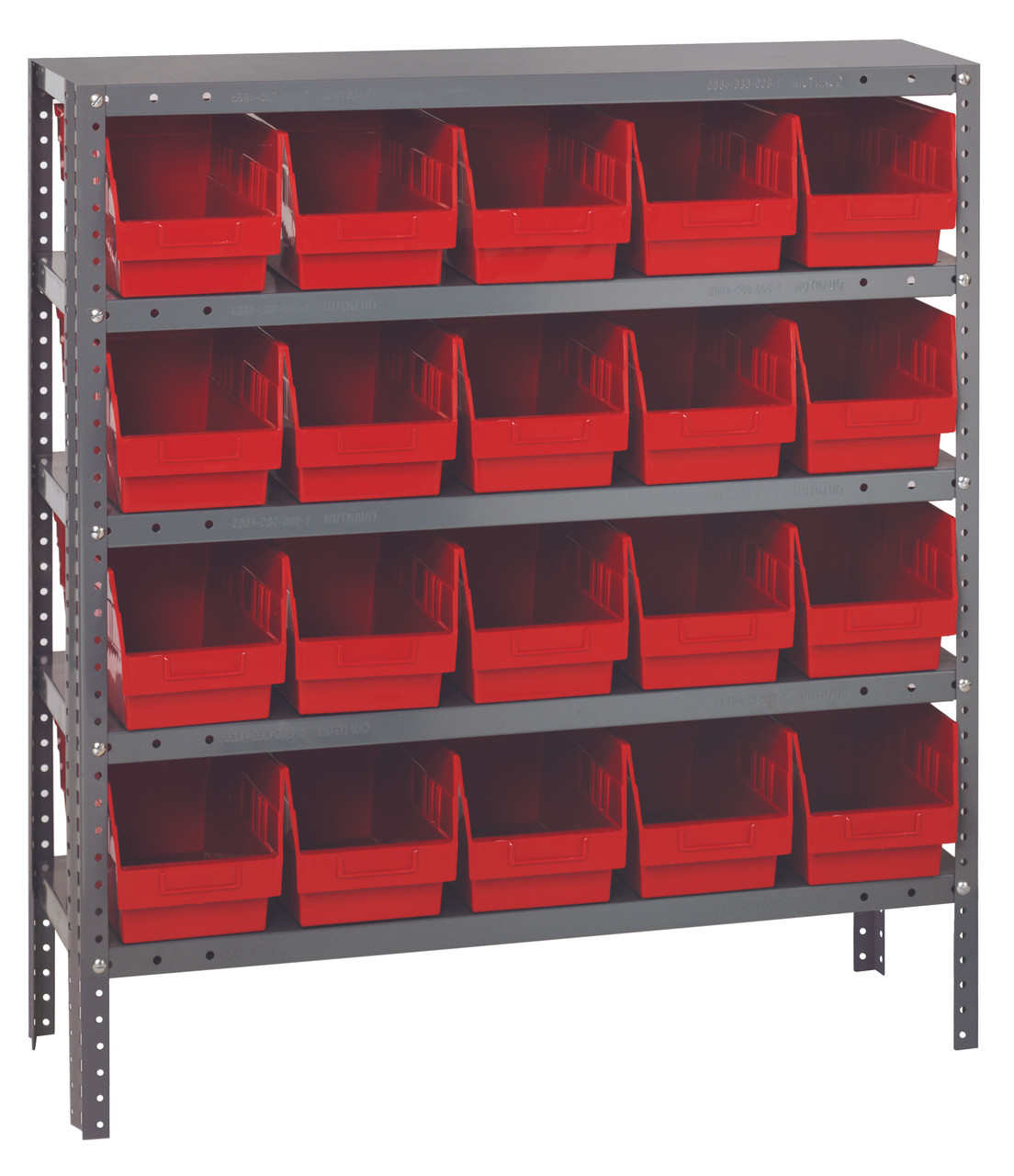 Shelving Unit, 18"D x 36"L x 39"H, heavy duty, Galvanized, Red, Carbon Steel, 1839-204RD