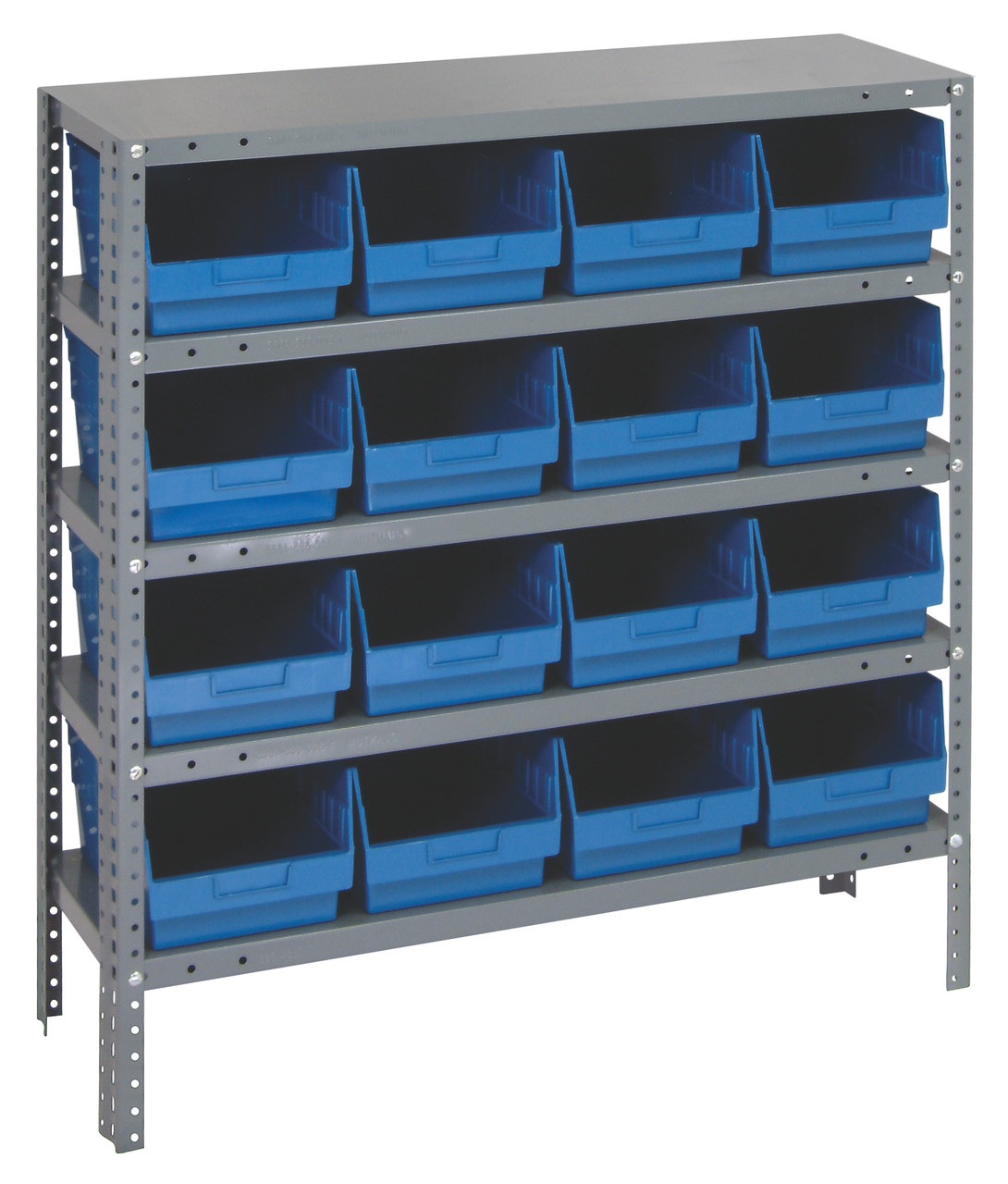 Shelving Unit, 18"D x 36"L x 39"H, heavy duty, Galvanized, Blue, Carbon Steel, 1839-208BL