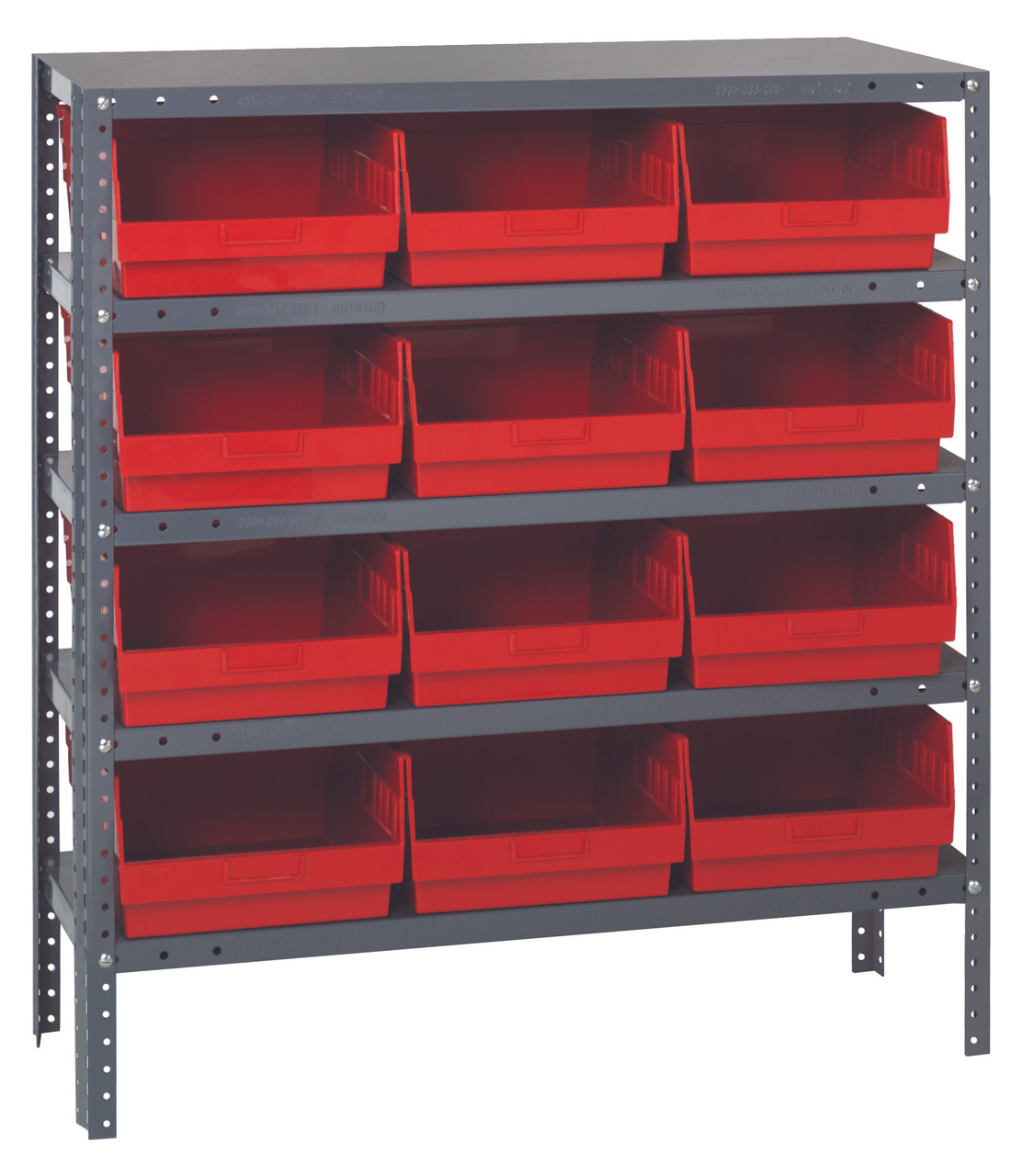 Shelving Unit, 18"D x 36"L x 39"H, heavy duty, Galvanized, Red, Carbon Steel, 1839-210RD