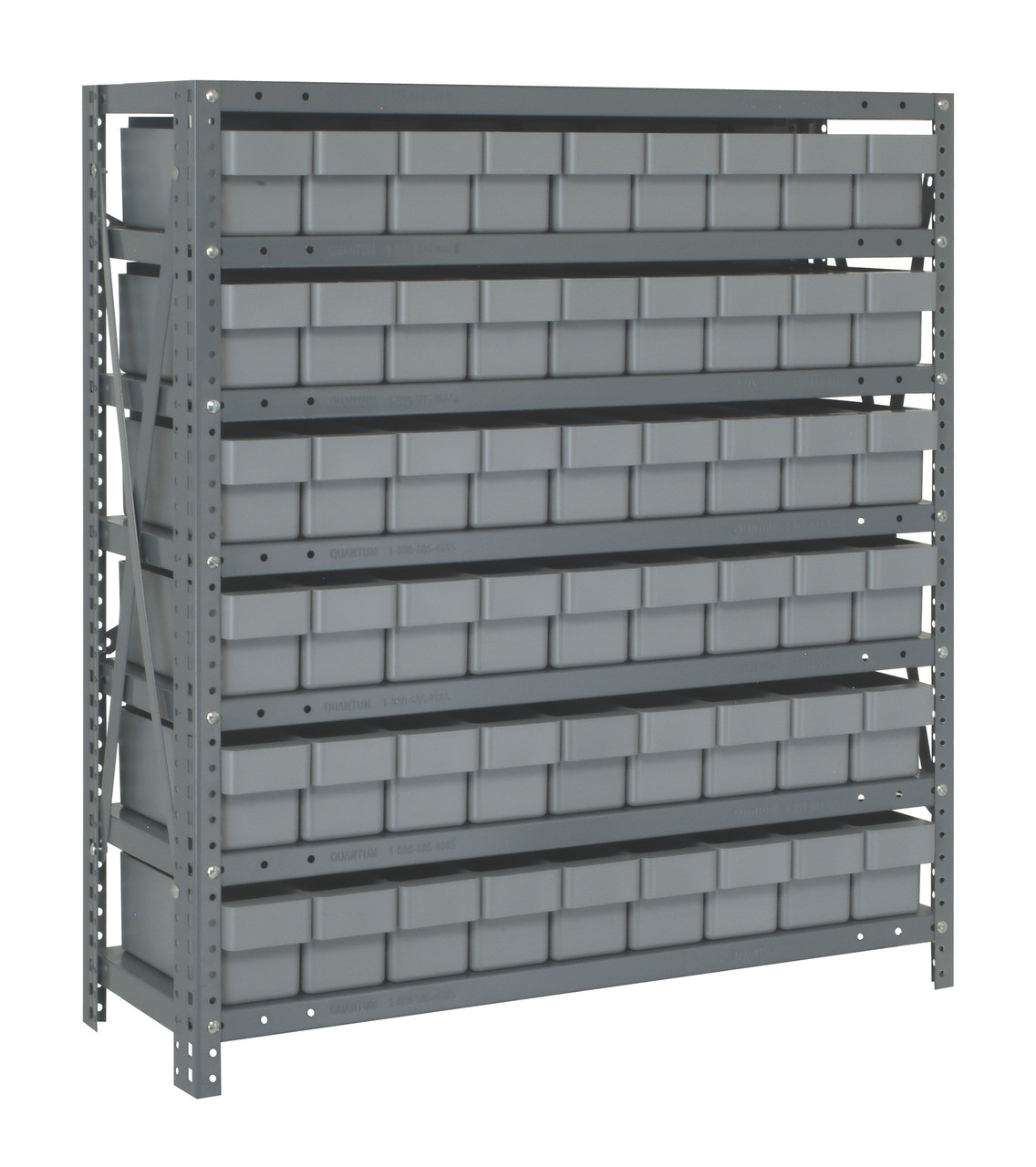 Shelving Unit, 18"D x 36"L x 39"H, heavy duty, Galvanized, Gray, Carbon Steel, 1839-604GY