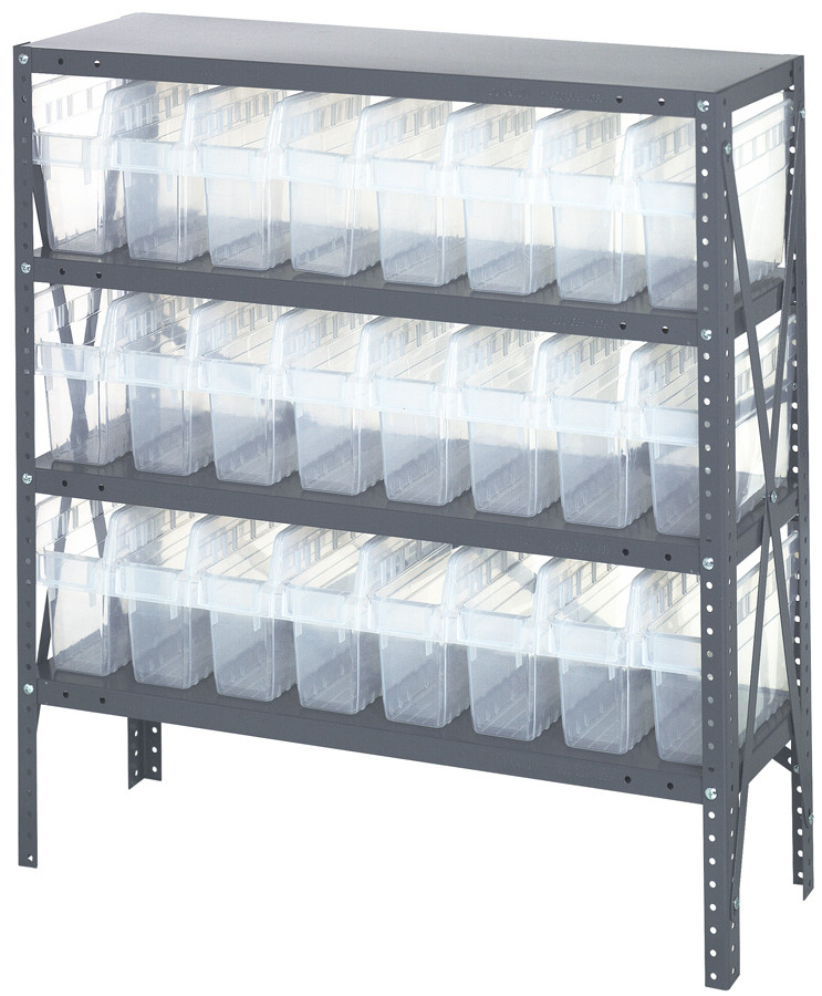 Shelving Unit, 18"D x 36"L x 39"H, heavy duty, Galvanized, Clear, Carbon Steel, 1839-SB803CL