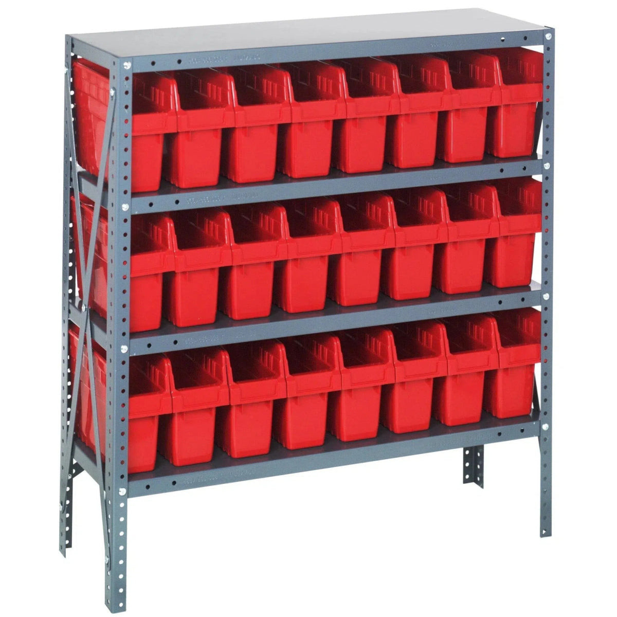Shelving Unit, 18"D x 36"L x 39"H, heavy duty, Galvanized, Red, Carbon Steel, 1839-SB803RD