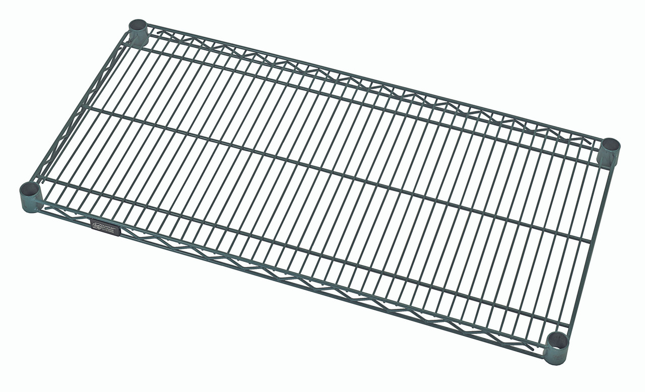 Wire Shelf, 42"W x 18"D, 600 - 800 lb. capacity, Epoxy Coated, Green, 0, Carbon Steel, 1842P