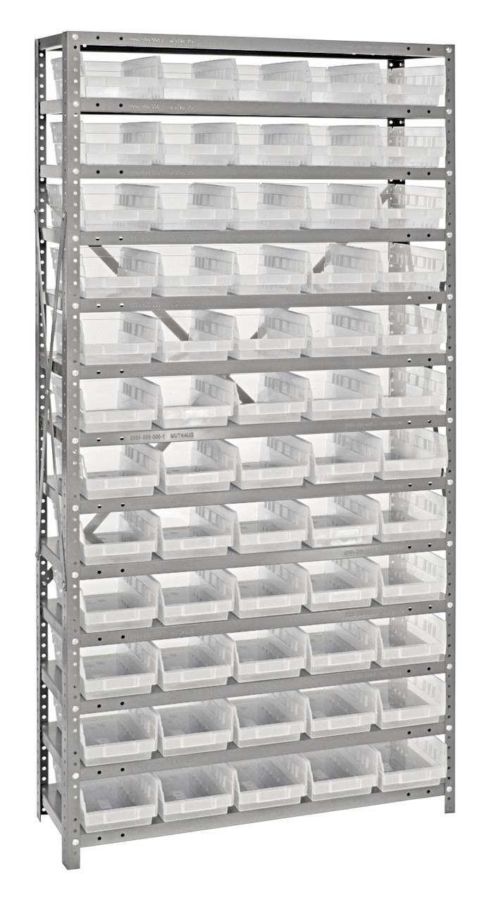 Shelving Unit, 18"D x 36"L x 75"H, heavy duty, Galvanized, Clear, Carbon Steel, 1875-104CL
