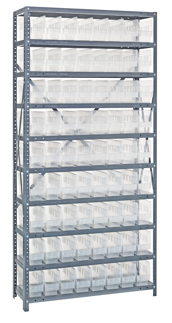 Shelving Unit, 18"D x 36"L x 75"H, heavy duty, Galvanized, Clear, Carbon Steel, 1875-203CL