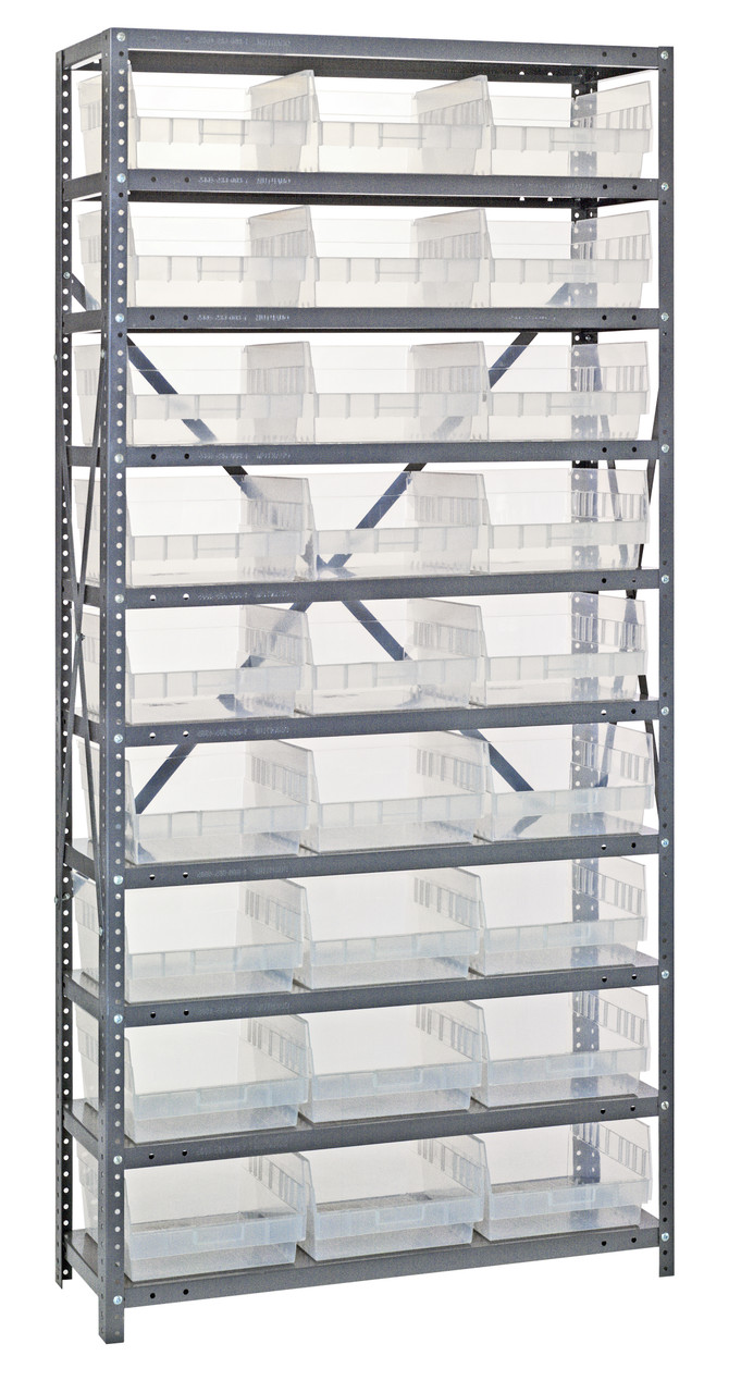 Shelving Unit, 18"D x 36"L x 75"H, heavy duty, Galvanized, Clear, Carbon Steel, 1875-210CL