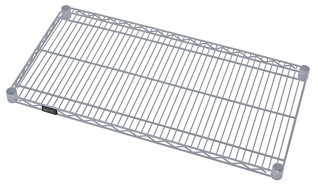 Wire Shelf, 24"W x 21"D, 600 - 800 lb. capacity, Epoxy coated, Gray, 0, Carbon Steel, 2124GY