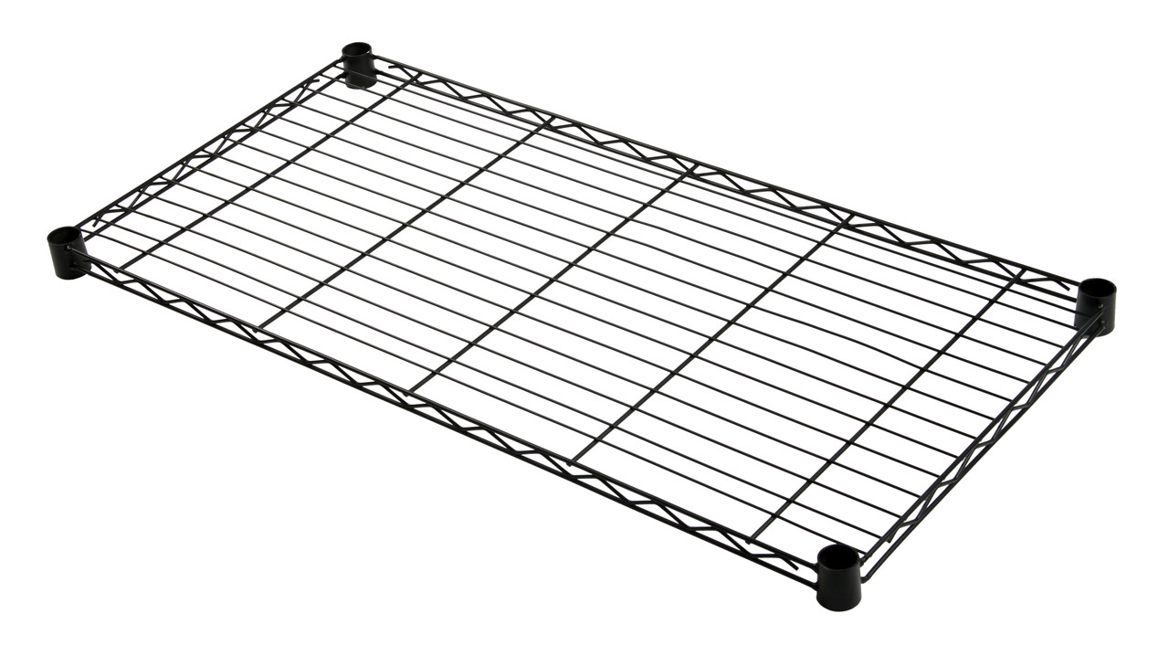 Wire Shelf, 36"W x 21"D, 600 - 800 lb. capacity, Epoxy Coated, Black, 0, Carbon Steel, 2136BK