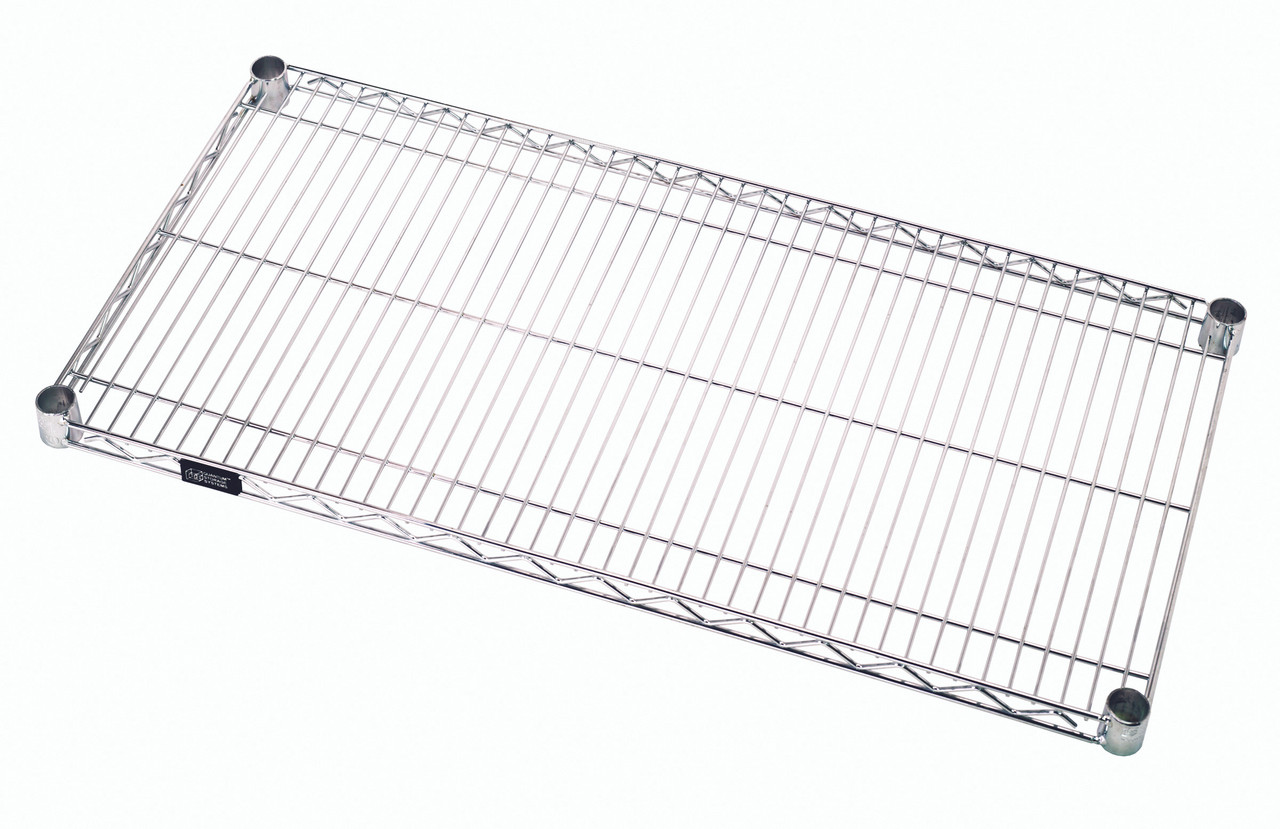 Wire Shelf, 42"W x 21"D, 600 - 800 lb. capacity, Chrome, 0, Carbon Steel, 2142C