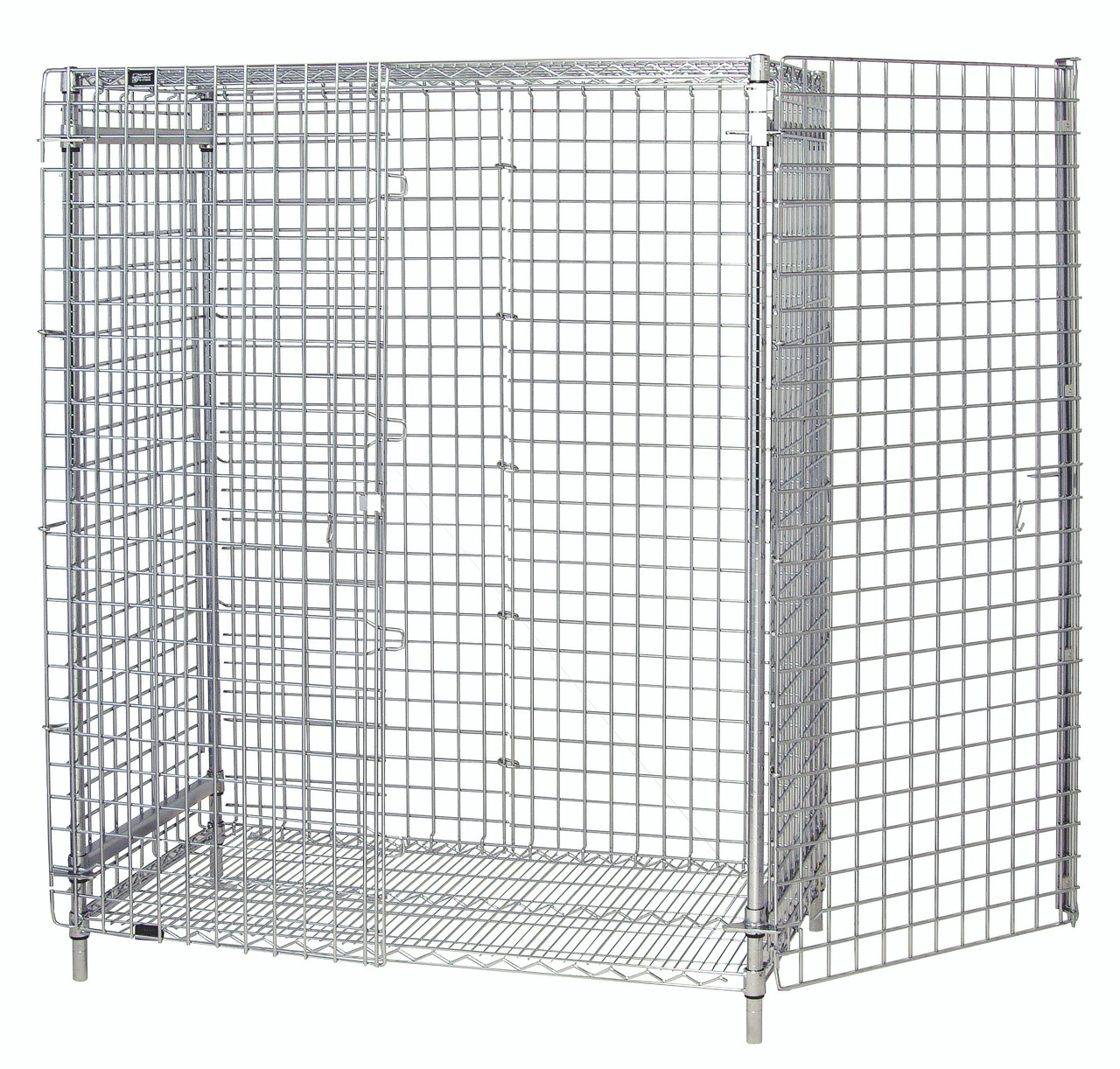 Security Unit, stationary, 36"W x 24"D x 63"H, Chrome, 0, Carbon Steel, 2436-63SEC