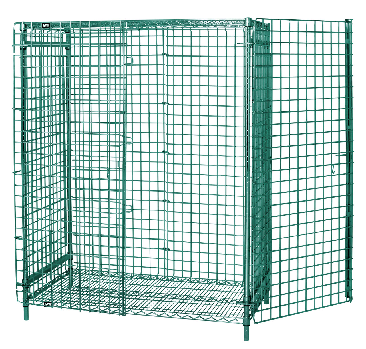 Security Unit, stationary, 48"W x 24"D x 63"H, Epoxy Coated, Green, 0, Carbon Steel, 2448-63SECP