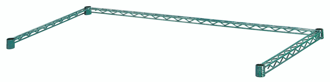Wire Frame, 3-sided, 48"W x 24"D, Epoxy Coated, Green, 0, Carbon Steel, 2448FP