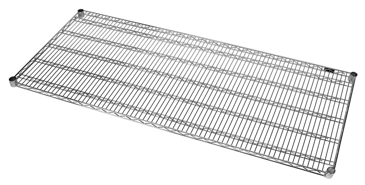 Wire Shelf, 60"W x 24"D, 1000 lb. capacity, Chrome, 0, Carbon Steel, 2460CHD