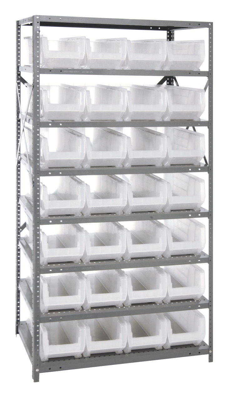 Shelving Unit, 24"D x 36"L x 75"H, heavy duty, Galvanized, Clear, Carbon Steel, 2475-950CL