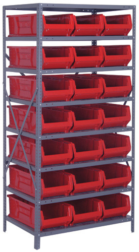 Shelving Unit, 24"D x 36"L x 75"H, heavy duty, Galvanized, Yellow, Carbon Steel, 2475-952YL