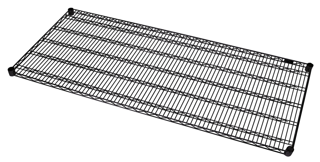 Wire Shelf, 36"W x 30"D, 600 - 800 lb. capacity, Epoxy Coated, Black, 0, Carbon Steel, 3036BK
