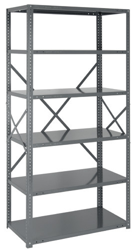 IRONMAN, 22 gauge steel shelving, open, Gray, 0, Carbon Steel, 75-1236-5