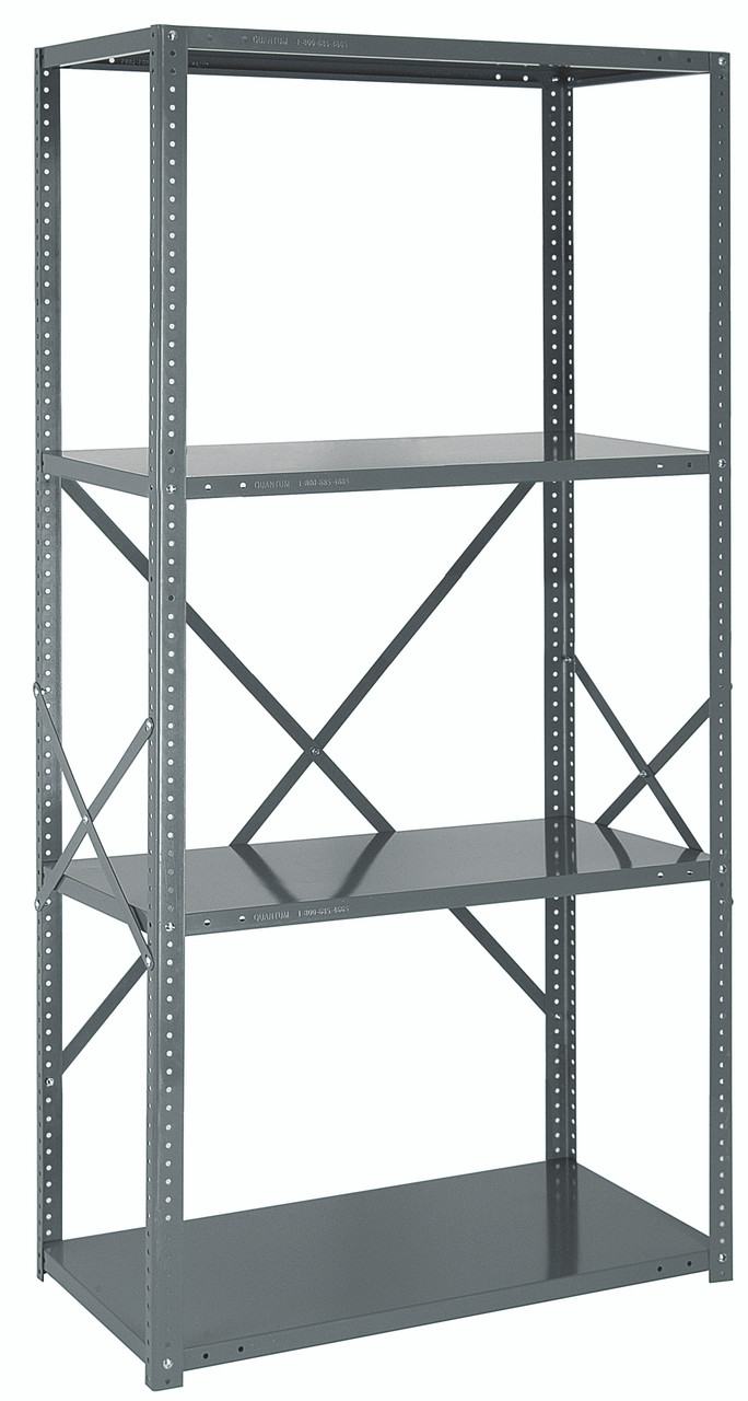 IRONMAN, 22 gauge steel shelving, open, Gray, 0, Carbon Steel, 75-1836-4