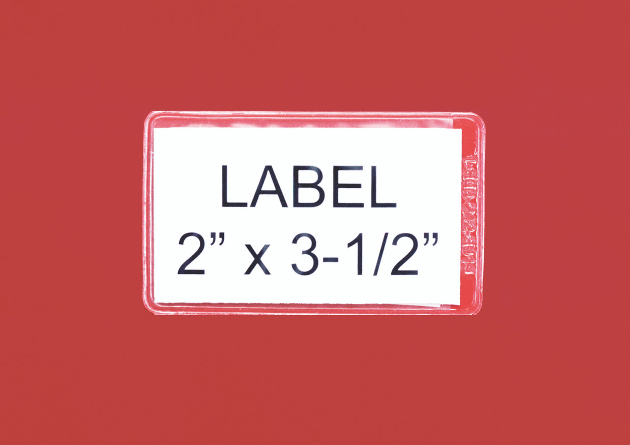 Adhesive Label Holder, 3-1/2" x 2", includes inserts, Clear, 0, Plastic, AL-23