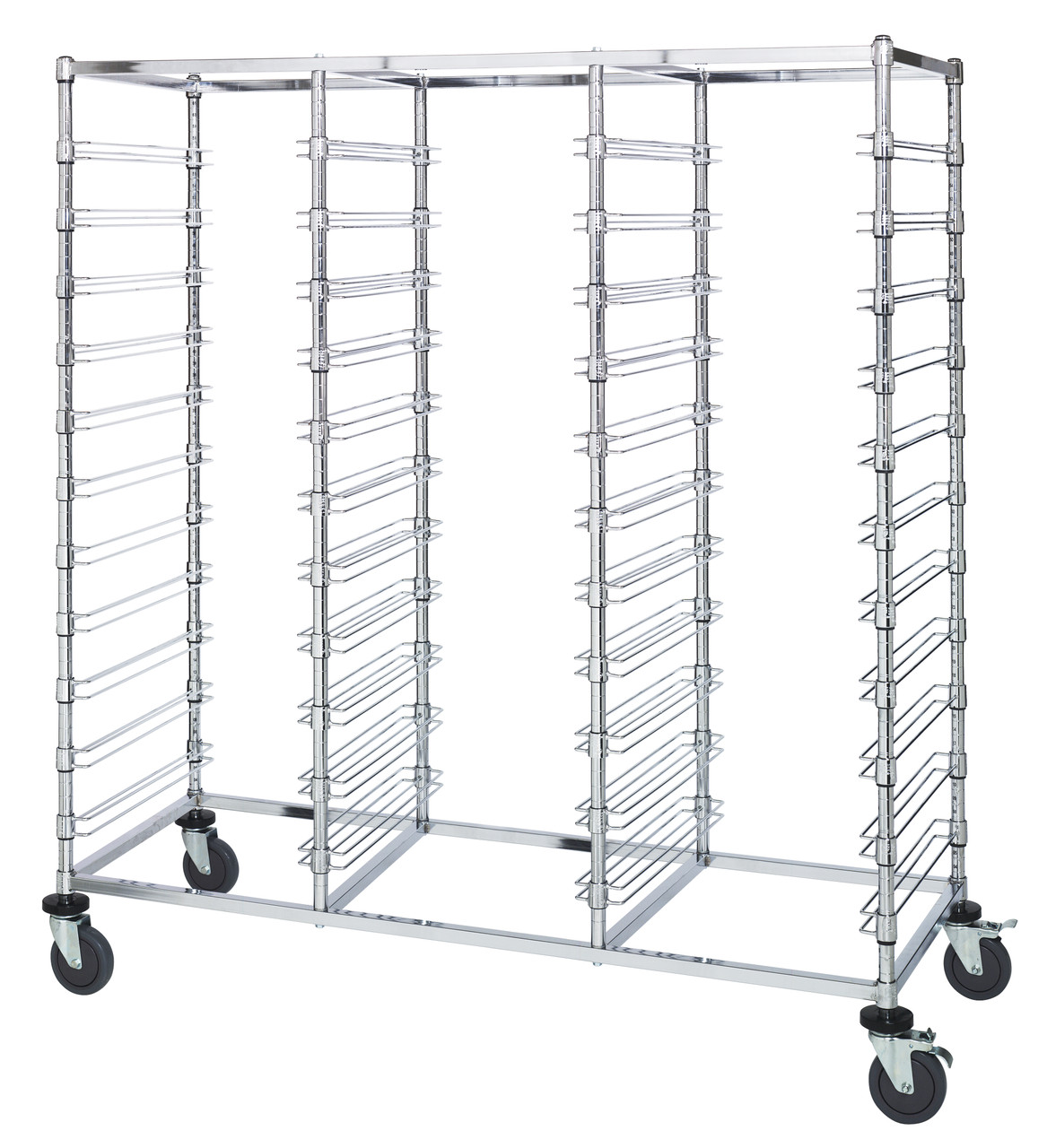 Bin Cart, mobile, triple bay, Chrome, 0, Carbon Steel, BC216069M33T