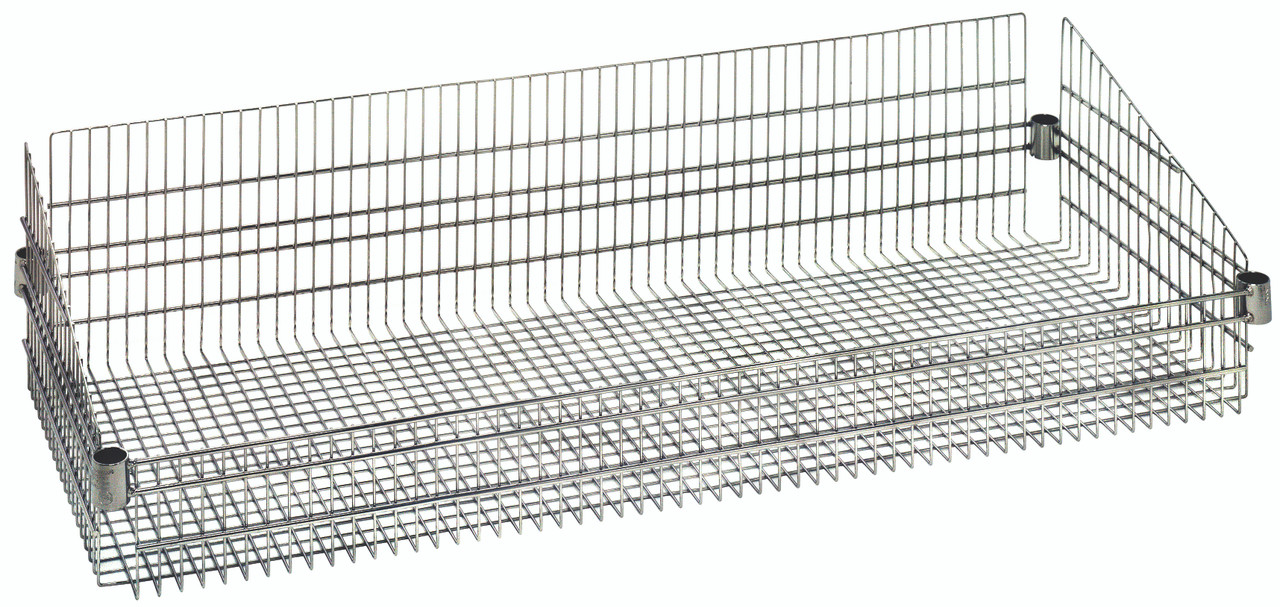 Basket, post mount, 18"W x 48"L x 10"H, Chrome, 0, Carbon Steel, BSK1848C