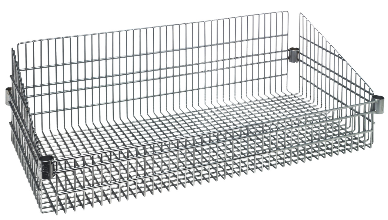 Basket, post mount, 24"W x 36"L x 10"H, Chrome, 0, Carbon Steel, BSK2436C