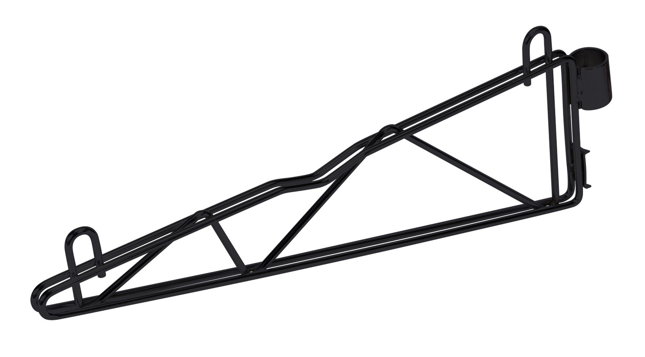 Cantilever Single Shelf Post Wall Mount, (2) 12" single post cantilever arms, (4) post mount brackets, Epoxy Coated, Black, 0, Carbon Steel, CB12BK