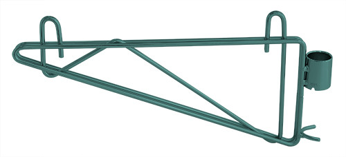 Cantilever Single Shelf Post Wall Mount, (2) 12" single post cantilever arms, (4) post mount brackets, Epoxy Coated, Green, 0, Carbon Steel, Case of 2, CB12P