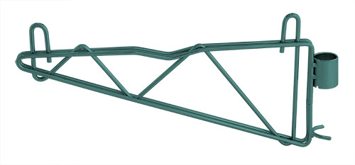 Cantilever Single Shelf Post Wall Mount, (2) 14" single post cantilever arms, (4) post mount brackets, Epoxy Coated, Green, 0, Carbon Steel, Case of 2, CB14P
