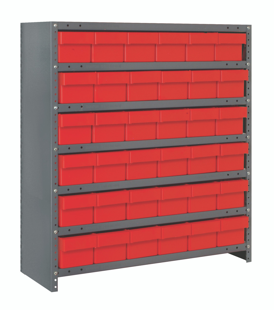 Shelving Unit, closed, 12"D x 36"L x 39"H, Galvannized, Red, Carbon Steel, CL1239-601RD