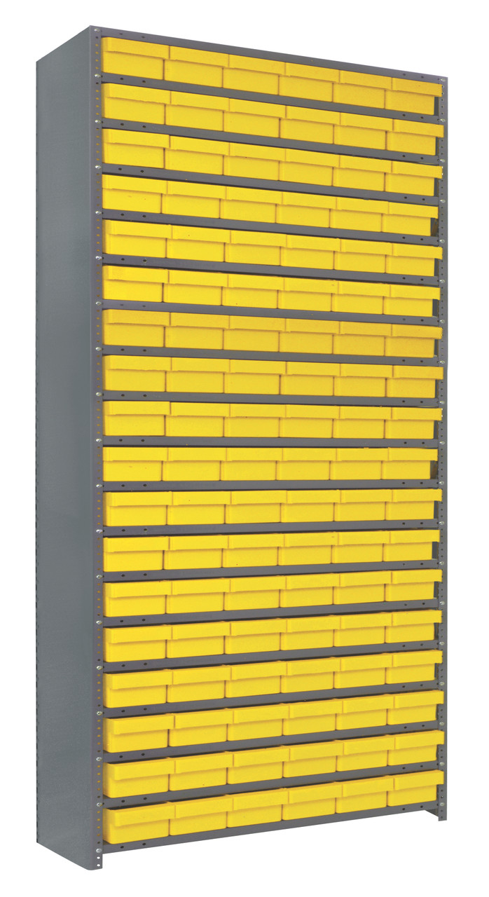 Shelving Unit, closed, 12"D x 36"L x 39"H, Galvannized, Yellow, Carbon Steel, CL1275-401601YL