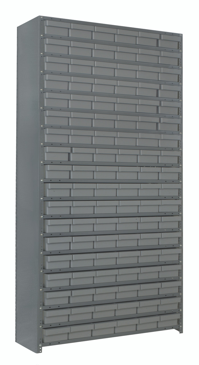 Shelving Unit, 12"D x 36"L x 75"H, heavy duty, Galvannized, Gray, Carbon Steel, CL1275-401GY