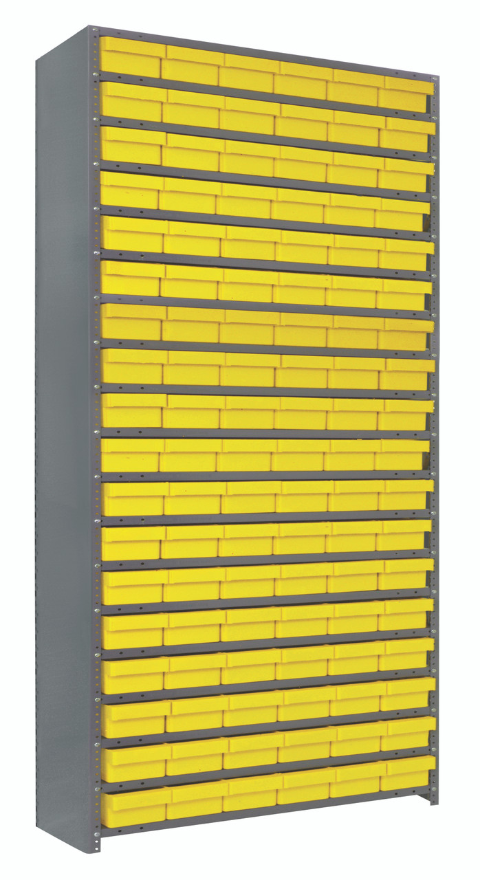 Shelving Unit, 12"D x 36"L x 75"H, heavy duty, Galvannized, Yellow, Carbon Steel, CL1275-401YL