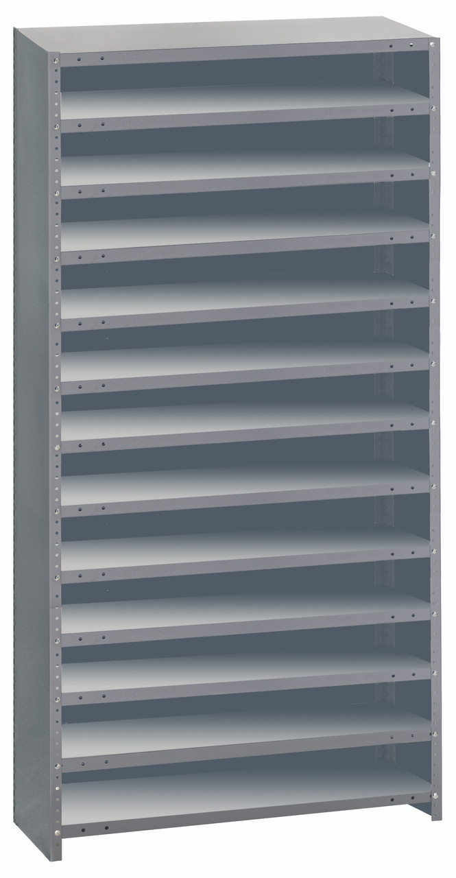 Shelving Unit, closed, 18"D x 36"L x 75"H, Galvannized, 0, Carbon Steel, CL1875-000