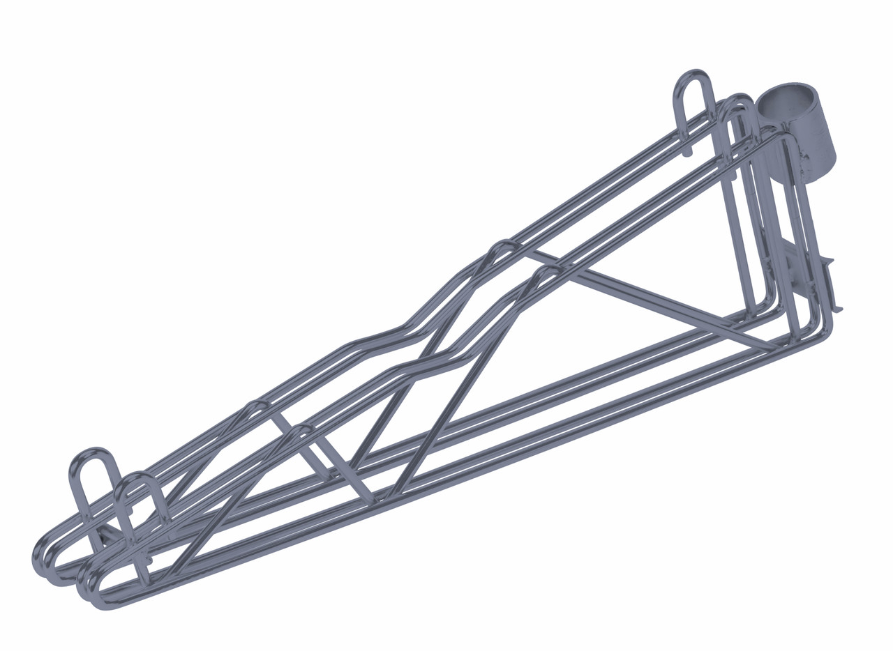 Cantilever Multiple Shelf Post Wall Mount, (1) 18" double post cantilever arm, (2) post mount brackets, Epoxy Coated, Gray, 0, Carbon Steel, DCB18GY