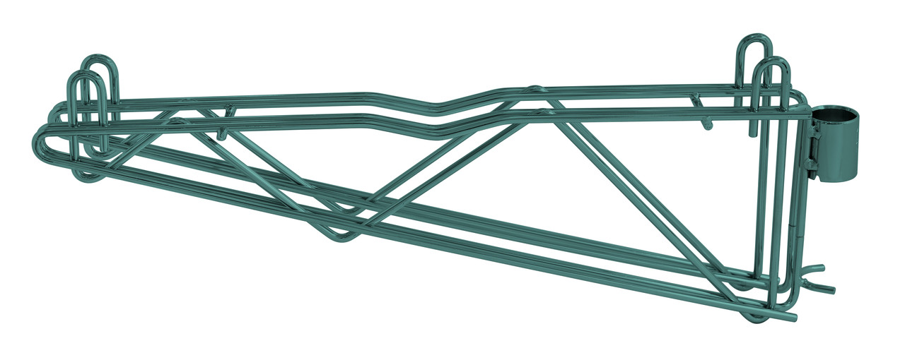 Cantilever Multiple Shelf Post Wall Mount, (1) 18" double post cantilever arm, (2) post mount brackets, Epoxy Coated, Green, 0, Carbon Steel, DCB18P
