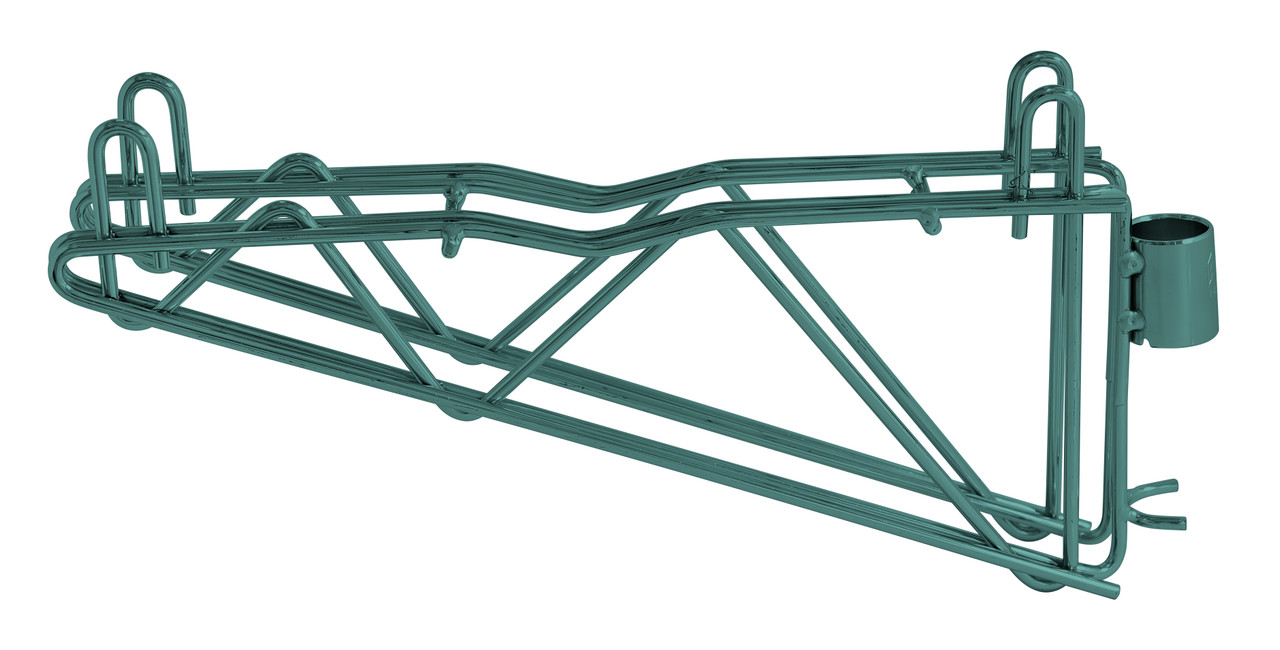 Cantilever Multiple Shelf Post Wall Mount, (1) 24" double post cantilever arm, (2) post mount brackets, Epoxy Coated, Green, 0, Carbon Steel, DCB24P