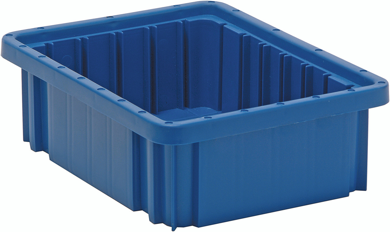 Dividable Grid Container, 10-7/8"L x 8-1/4"W x 3-1/2"H, blue, Blue, Blue, Polypropylene, DG91035BLCS